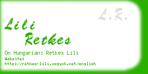 lili retkes business card